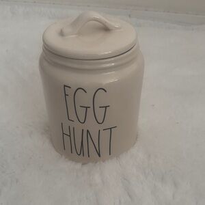 Rae Dunn Cream Ceramic Canister with Black Lettering